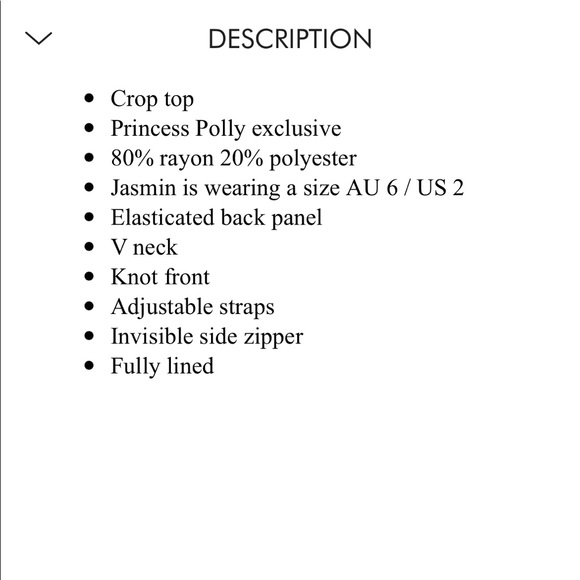 NWT Princess Polly crop top - Picture 3 of 3